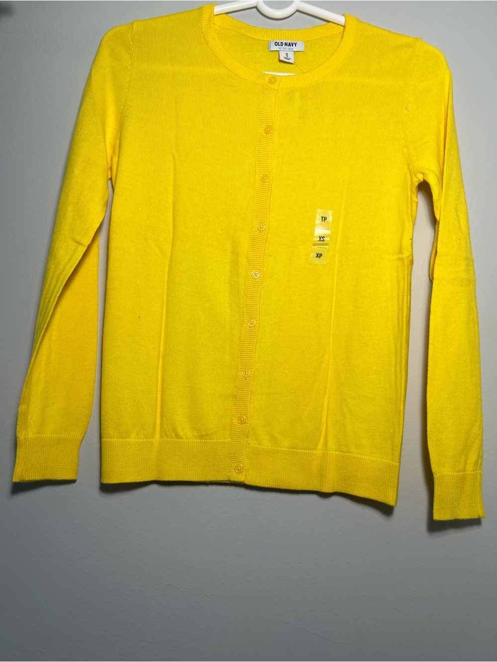 Old Navy Men’s Yellow Crewneck Cardigan Sweater